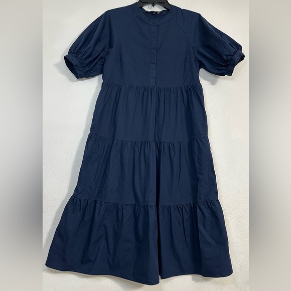 English Factory Navy Midi Dress with Pockets Size S - Picture 2 of 13